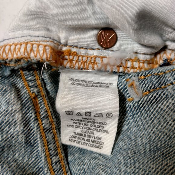 Free People Jeans 25 R Button Fly Distressed Cropped Frayed Holes Hippie Pants - Picture 14 of 16